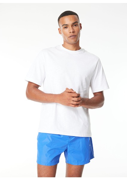 Mavi Erkek Normal Baskılı Şort Mayo PMB10393 551 Logo Swımshort