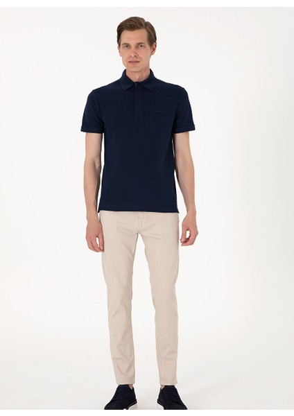 Lacivert Erkek Slim Fit Polo T-Shirt Parıs fırsatları