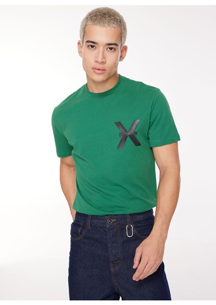 Bisiklet Yaka Yeşil Erkek T-Shirt UMA23140TS