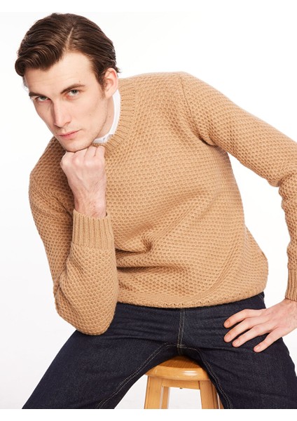 Bisiklet Yaka Slim Fit Turuncu Erkek Kazak A274S30OMEGA-