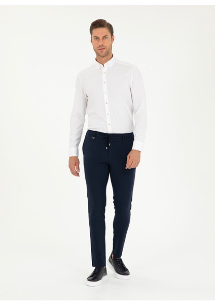 Lacivert Erkek Slim Fit Düz Pantolon E19400/PB