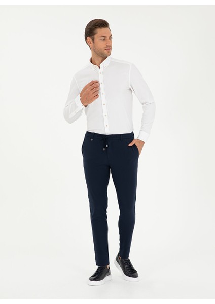 Lacivert Erkek Slim Fit Düz Pantolon E19400/PB