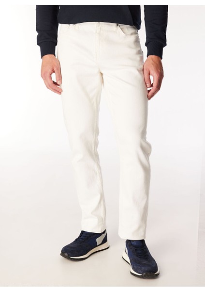 Ekru Erkek Slim Fit Düz Pantolon J4WM-PNT7310