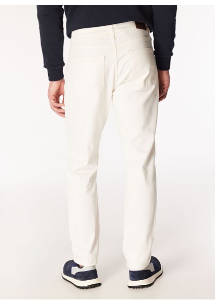 Ekru Erkek Slim Fit Düz Pantolon J4WM-PNT7310