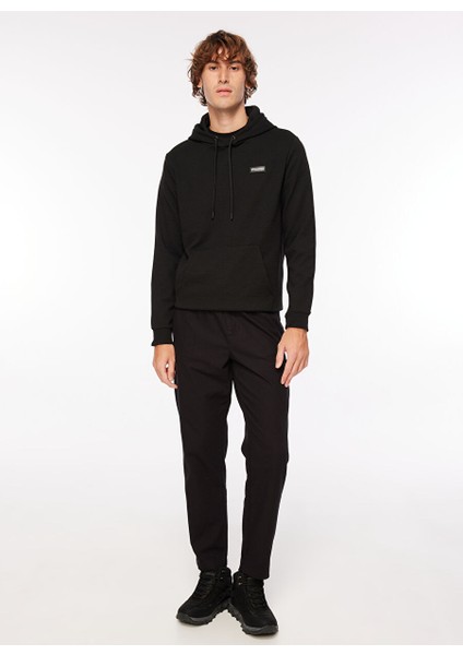 Siyah Erkek Kapüşon Yaka Basic Sweatshirt D3WM-SWT27