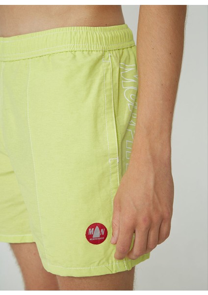 Yeşil Erkek Bağlamalı Bel Şort New Swımm Boxer