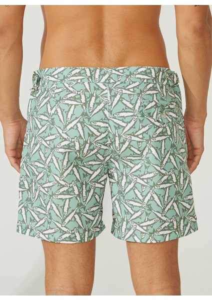 Yeşil Erkek Slim Fit Şort Mr Porto Fino