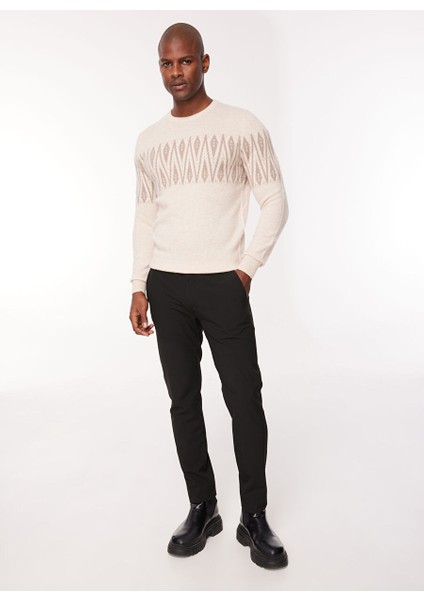 Bisiklet Yaka Slim Fit Bej Erkek Kazak A274A24L126/E-
