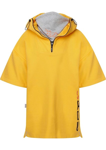 Emuq Kapüşonlu ve Maskeli Sweat - Siber Sarı