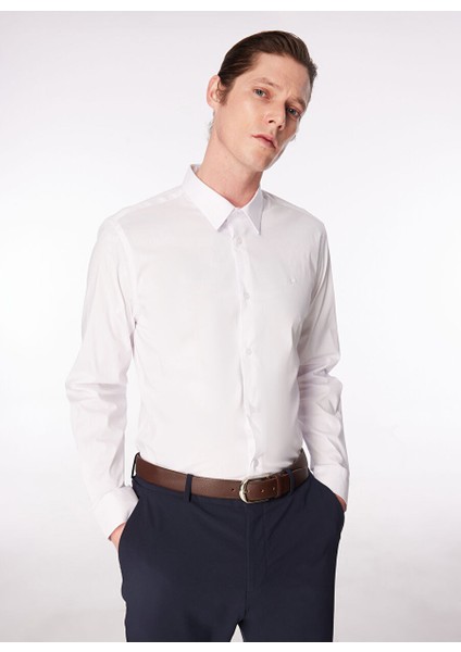 Beyaz Erkek Slim Fit Gömlek F4SM-GML 1003