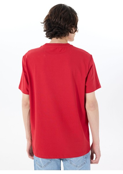 Kırmızı Erkek Relaxed Baskılı T-Shirt M5SM-TST1290 indirimleri