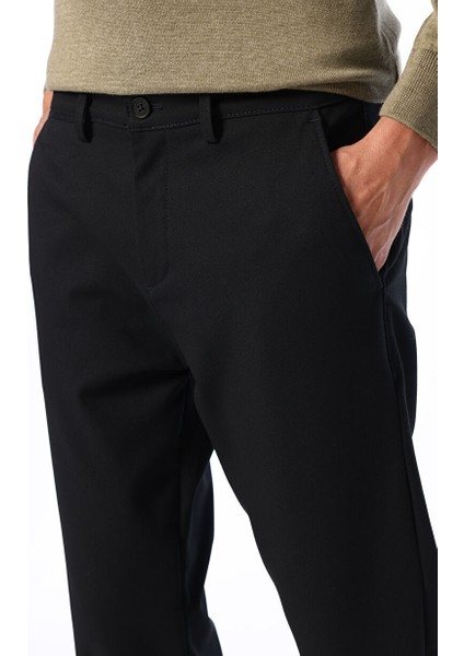 Siyah Erkek Regular Fit Düz Chino Pantolon FC4WM-PNT 2795