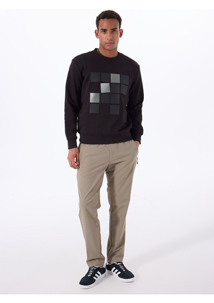 Gmg Fırenze Siyah Erkek Bisiklet Regular Fit Sweatshirt GU25MSS08022
