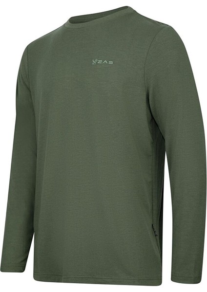 Vernon Erkek Uzun Kol Viloft T-Shirt Haki