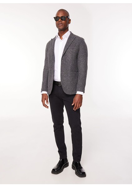 Slim Fit Koyu Gri Erkek Ceket A272ROGER689L064-