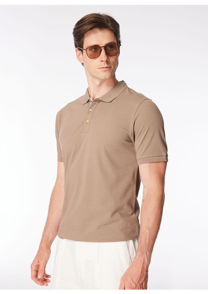 Polo Yaka Düz Kahve Erkek T-Shirt PE2706SS T-Shirtkahve