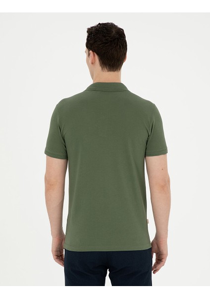 Haki Slim Fit Basic Tişört