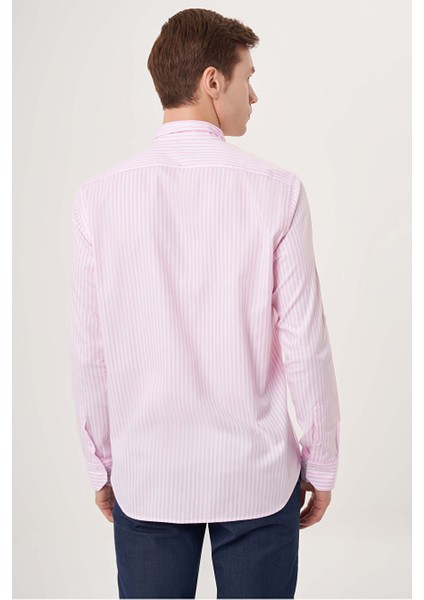 Erkek Regular Fit Spor Gömlek Pembe GM23Y231040_D29