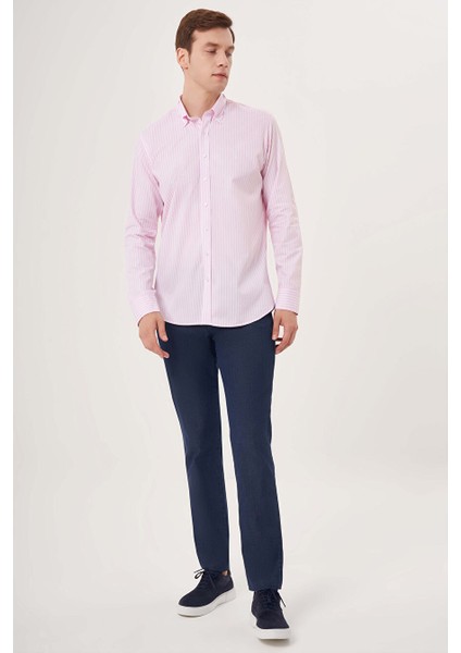 Erkek Regular Fit Spor Gömlek Pembe GM23Y231040_D29