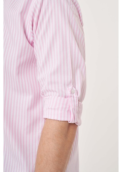 Erkek Regular Fit Spor Gömlek Pembe GM23Y231040_D29