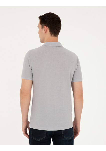 Açık Gri Melanj Slim Fit Tişört indirimleri