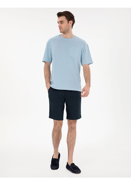 Açık Mavi Comfort Fit Basic Tişört