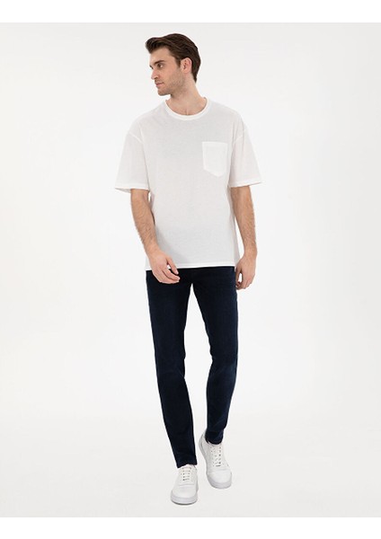 Ekru Comfort Fit Basic Tişört