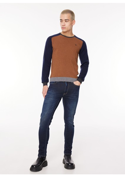 Bisiklet Yaka Slim Fit Deve Tüyü Erkek Kazak FM23W31MG