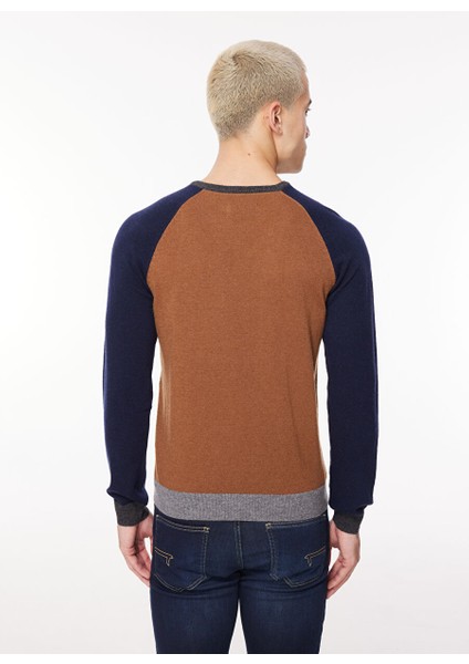 Bisiklet Yaka Slim Fit Deve Tüyü Erkek Kazak FM23W31MG