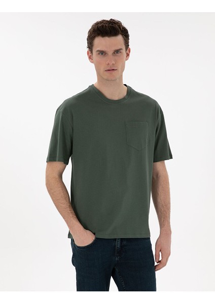 Koyu Yeşil Comfort Fit Basic Tişört