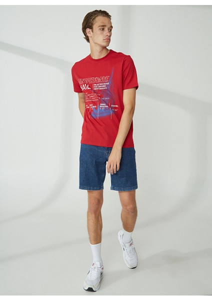 Bisiklet Yaka Düz Kırmızı Erkek T-Shirt Rıg T-Shırt modelleri