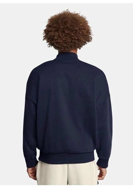 Lacivert Erkek Fermuarlı Normal Düz Sweatshirt 1386550-410 Ua Icon Hwt Terry Os 1/