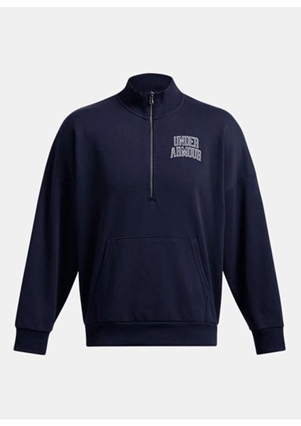 Lacivert Erkek Fermuarlı Normal Düz Sweatshirt 1386550-410 Ua Icon Hwt Terry Os 1/