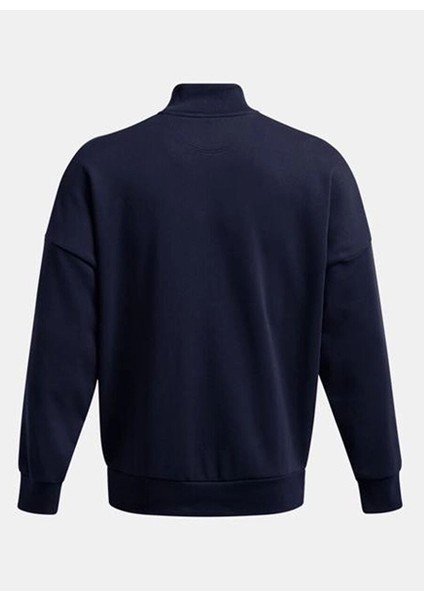Lacivert Erkek Fermuarlı Normal Düz Sweatshirt 1386550-410 Ua Icon Hwt Terry Os 1/