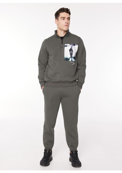 Kapüşon Yaka Haki Erkek Sweatshırt Szw G568 Hem.ıng_archıve Regular