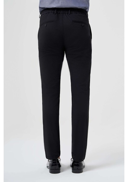 Erkek Beli Lastikli Spor Pantolon Sıyah PNS23Y23006_D99