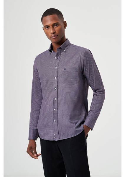 Erkek Regular Fit Paşa Yaka Spor Gömlek Lıla GM23K232050_D44