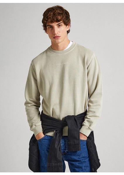 Açık Bej Erkek Bisiklet Slim Fit Baskılı Sweatshirt PM582562 833 Dave Crew fiyatları