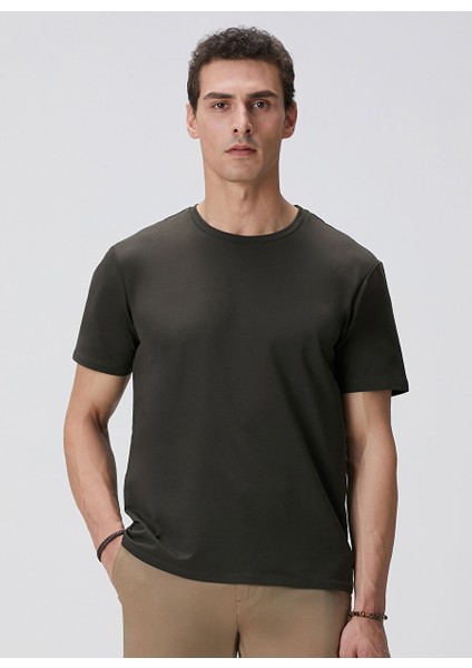 Bisiklet Yaka Haki Erkek T-Shirt 1083747