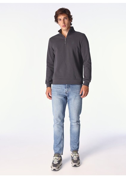 Antrasit Erkek Bato Regular Fit Düz Sweatshirt FC4WM-SWT 2233