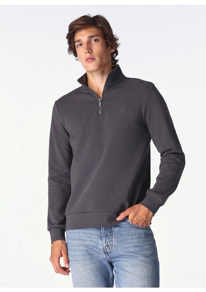 Antrasit Erkek Bato Regular Fit Düz Sweatshirt FC4WM-SWT 2233