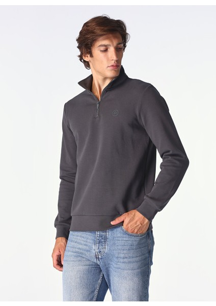 Antrasit Erkek Bato Regular Fit Düz Sweatshirt FC4WM-SWT 2233