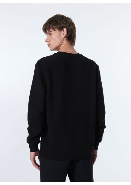 Siyah Erkek Bisiklet Relaxed Fitilli Sweatshirt M4WM-SWT-1808