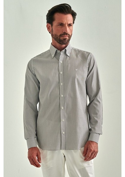 Erkek Regular Fit Uzun Kollu Spor Gömlek Kahve GM22Y221085_C11