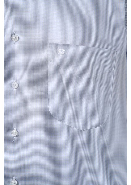 Erkek Regular Fit Klasik Gömlek Mavi GM23K232045_D35