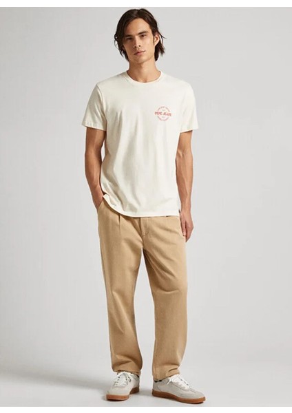 Ekru Erkek Regular Fit Baskılı T-Shirt PM509210 804 Craıg