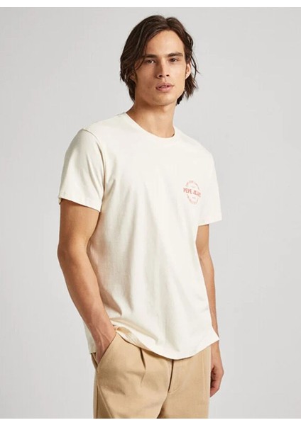 Ekru Erkek Regular Fit Baskılı T-Shirt PM509210 804 Craıg