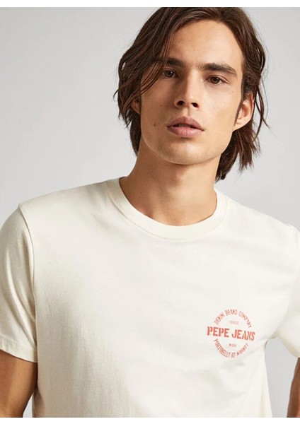 Ekru Erkek Regular Fit Baskılı T-Shirt PM509210 804 Craıg