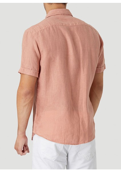 Standart Düğmeli Yaka Pembe Erkek Gömlek Mr Short Sleeve fiyatları