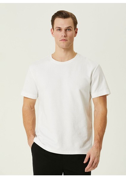 Bisiklet Yaka Beyaz Erkek T-Shirt 1090400